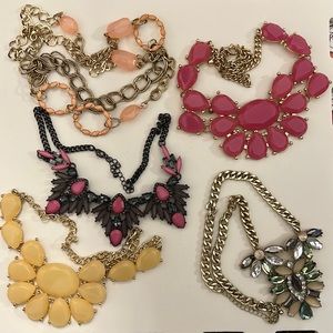 Five chunky necklaces